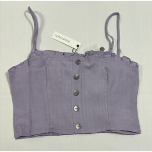 Olivaceous NWT Lavender Button Front‎ Sleeveless Crop Top Size Medium